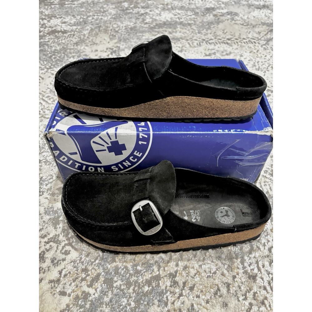 NEW Birkenstock Buckley Black Suede Leather 42N